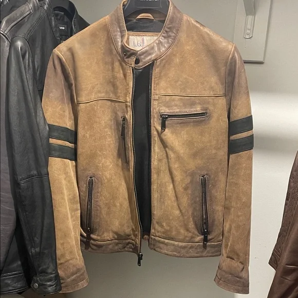 Wilsons Leather Aiden Color Blocked Racer Jacket - Picture 3 of 13